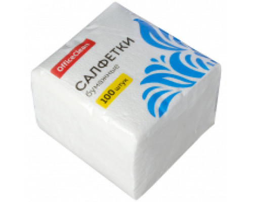 Салфетки бумажные OfficeClean, 1 слойн., 24*24см, белые, 50шт.