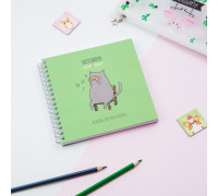 Скетчбук 60л., 150*150 MESHU "Harmonicat", на гребне, выб. лак, soft-touch, 120г/м2