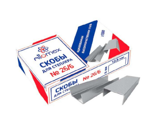 Скобы №26/6 ATTOMEX 1000шт. оцинкованные