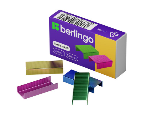 Скобы для степлера BERLINGO №10 цветные