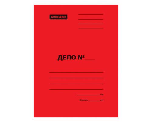 Скоросшиватель "Дело" OfficeSpace", картон 300 г/м2 красный