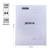 Скоросшиватель "OfficeSpace" ДЕЛО картон мелованный, 300г/м2 белый, пробитый