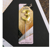 Свеча для торта, цифра «3», 11.5×2.3 см