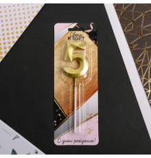 Свеча для торта, цифра «5», 11.5×2.3 см