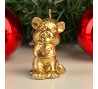 Свеча новогодняя декоративная "Тигренок - малыш", 4,5х6,1х7,5 см, золотой