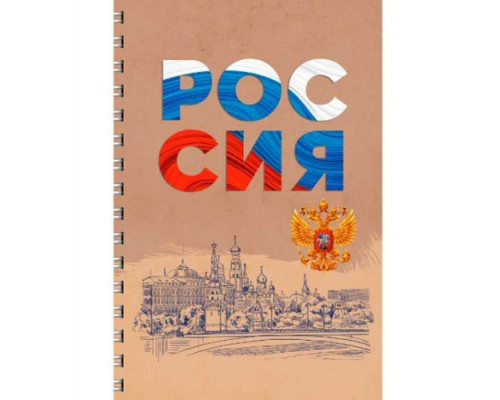 Тетрадь 96л. (клетка) А4 ЭКСМО спираль "Россия"