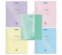 Тетрадь обложка пластик (прозрачный) 18 л., клетка, BRAUBERG "Smart Cover", АССОРТИ