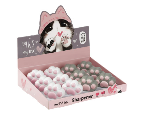 Точилка пластиковая MESHU "Little Paw", 1 отверстие