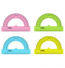 Транспортир СТАММ 180град./12см цв.прозр.