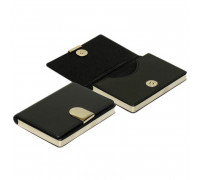 Визитница , черная лакированная  кожа/металл