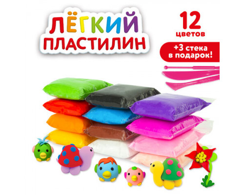 Воздушный пластилин 12цв. "KiKi"