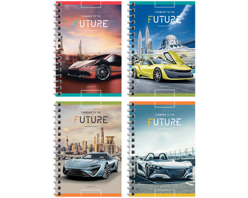 Записная книжка А6 80л. на гребне "Авто. Forward to the future"