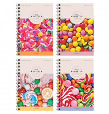 Записная книжка А6 80л. на гребне "Стиль. Funny sweets"